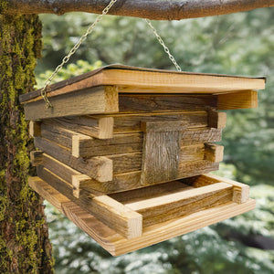 Franklin Log Cabin Feeder - BirdHousesAndBaths.com
