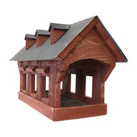 Bird In Hand Amish Willow Hill Covered Bridge Feeder, Red