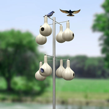 Wild Bird Lover's Purple Martin Aluminum Pole for 8 Gourds