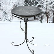 Wild Bird Lover's Heated Bird Bath w/Metal Stand, Slate, 20"