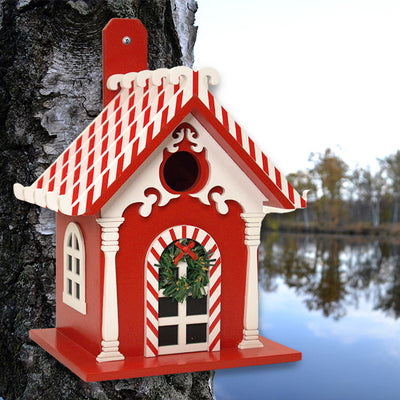 Candy Cane Bird House - BirdHousesAndBaths.com