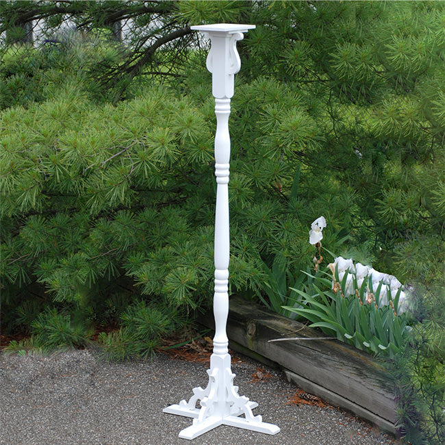 Classic Tall Pedestal with Auger, White, 5’ - BirdHousesAndBaths.com