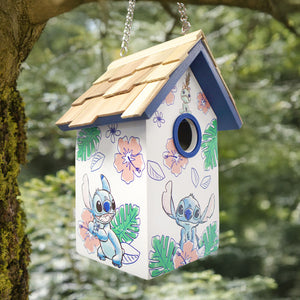 Stitch Standard Bird House, Hibiscus Print