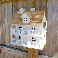 Novelty Cottage Bird House, White