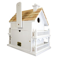 Novelty Cottage Bird House, White