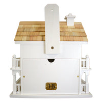 Novelty Cottage Bird House, White