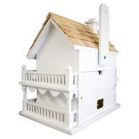 Novelty Cottage Bird House, White
