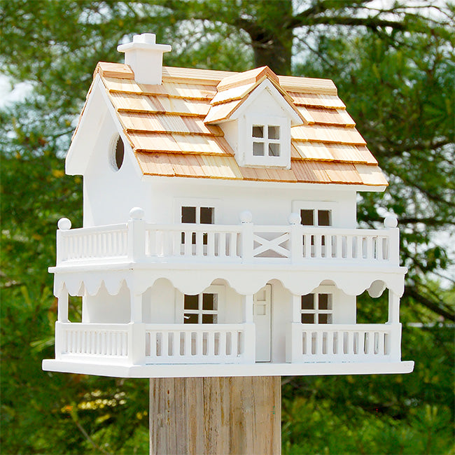 Novelty Cottage Bird House, White