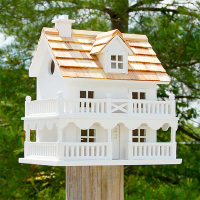 Novelty Cottage Bird House, White