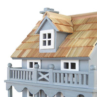 Novelty Cottage Bird House, Blue