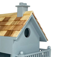 Novelty Cottage Bird House, Blue