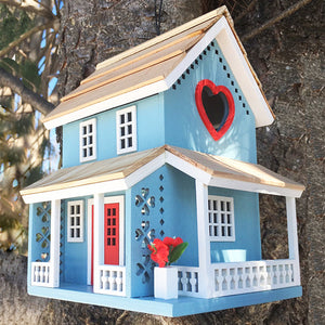 Lover's Lane Cottage Bird House - BirdHousesAndBaths.com