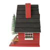 Home Bazaar Festive Lodge Birdhouse with LEDs, Red