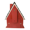 Home Bazaar Festive Lodge Birdhouse with LEDs, Red