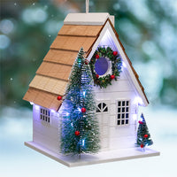 Christmas Chateau Bird House with LEDs - BirdHousesAndBaths.com