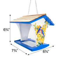 Happy Hopper Bird Feeder, Bluebird with Camellia