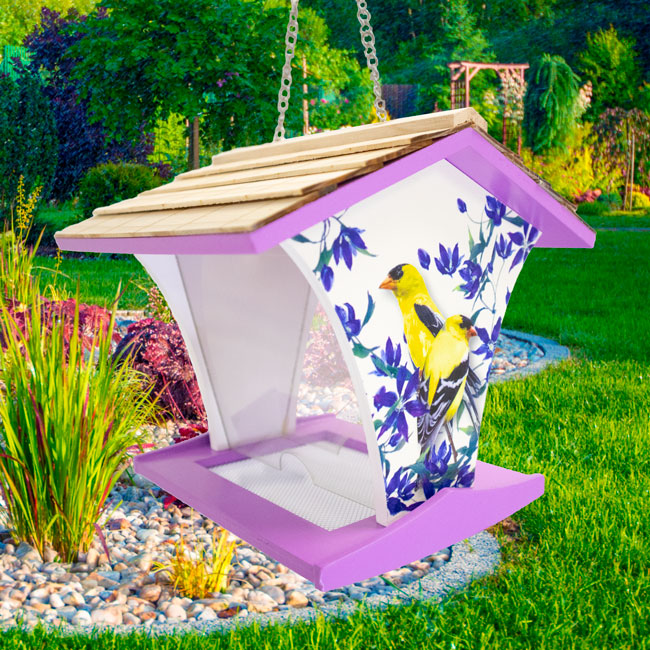 Happy Hopper Bird Feeder, Goldfinch & Clematis