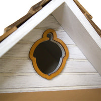 Squirrel Cottage Bird House, Weathered White