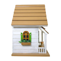 Squirrel Cottage Bird House, Weathered White