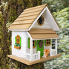 Squirrel Cottage Bird House, Weathered White
