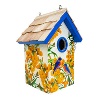 Cottage Bird House, Bluebirds and Camellia