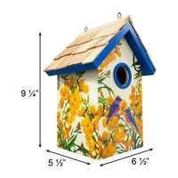Cottage Bird House, Bluebirds and Camellia