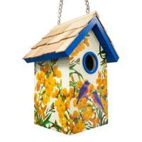 Cottage Bird House, Bluebirds and Camellia