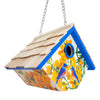 Hanging Wren House, Bluebirds with Camellia Print