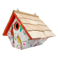 Hanging Wren House, Cardinals and Dogwood Print