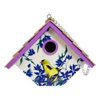 Hanging Wren House, Goldfinch and Clematis Print