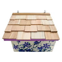 Hanging Wren House, Goldfinch and Clematis Print
