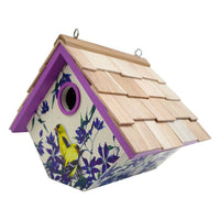 Hanging Wren House, Goldfinch and Clematis Print
