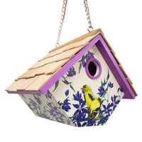 Hanging Wren House, Goldfinch and Clematis Print