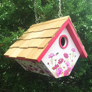 Hanging Wren House with Floral Print