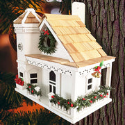 Yuletide Cottage Bird House, White