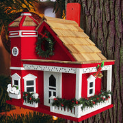 Yuletide Cottage Bird House, Red