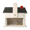 Home Bazaar Caroler's Cape Cottage Birdhouse w/LEDs, White