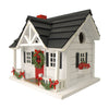Home Bazaar Caroler's Cape Cottage Birdhouse w/LEDs, White