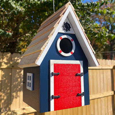 Dockside Cabin Bird House, Blue
