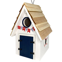 Dockside Cabin Bird House, White