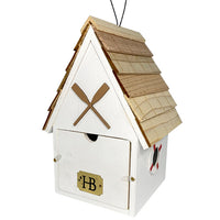Dockside Cabin Bird House, White