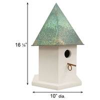 Copper Songbird Deluxe Bird House, Verdigris Roof