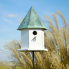 Copper Songbird Deluxe Bird House, Verdigris Roof