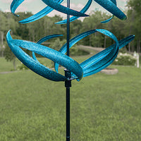 Marshall Kinetic Sphere Wind Spinner, Blue, 81.5"H - BirdHousesAndBaths.com