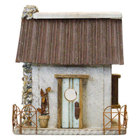 Stone Chimney White Bird Cottage - BirdHousesAndBaths.com