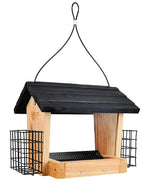 Cedar Hopper Bird Feeder with Suet Cages, Small