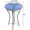 Glass Mosaic Bird Bath with Steel Stand, Rainbow