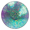 Glass Mosaic Bird Bath with Steel Stand, Rainbow