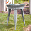 Panacea Vintage Metal Bird Bath and Stand, Galvanized