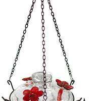 Parasol Bloom Hummingbird Feeder with Perch, Clear